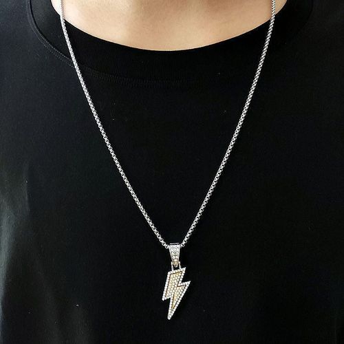 Hip Hop Lightning Pendant Necklace