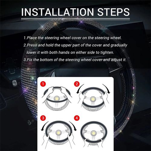 Rhinestone Diamond Car Steering Protection