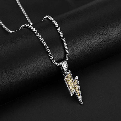 Hip Hop Lightning Pendant Necklace