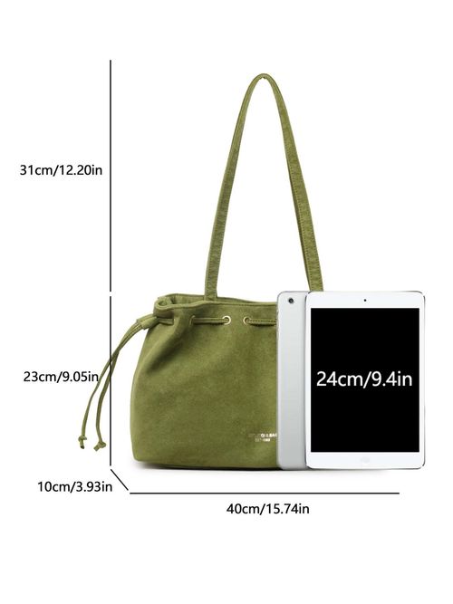 Women's Retro Drawstring Tote Bag