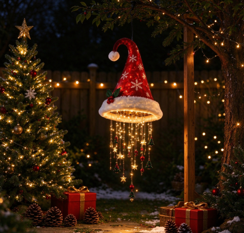 Santa Hat Hanging Chandelier