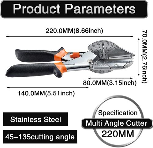 45°-135° Multi Angle Miter Shear Cutter（Adjustable angle shear + 10 blades）