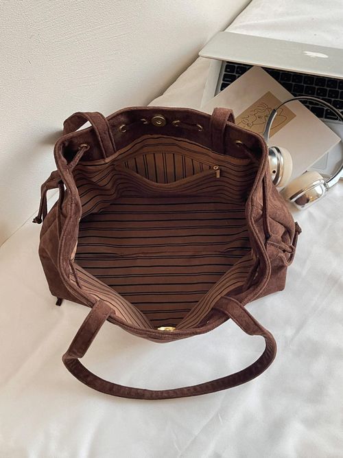 Women's Retro Drawstring Tote Bag