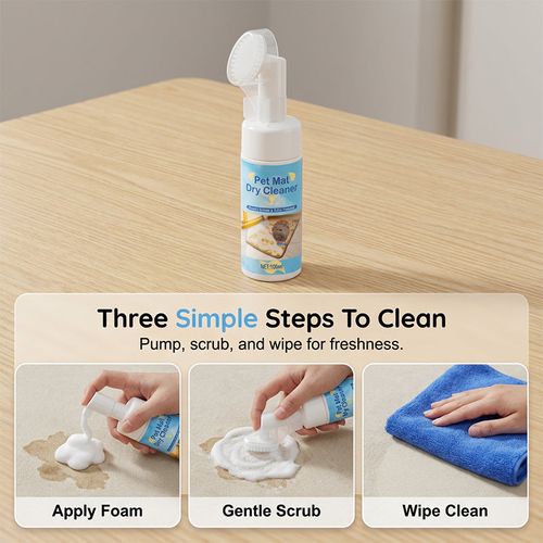 Waterless Foaming Cleaner For Pet Pads With Brush