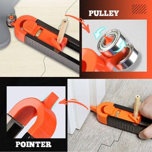 Irregular Contour Measuring Radian Ruler with Lock