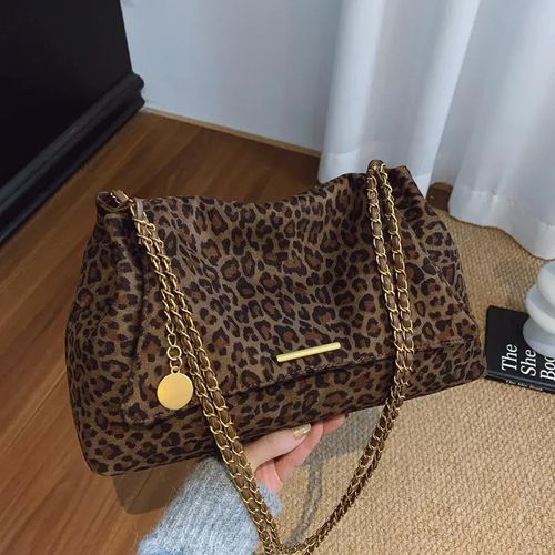 Women's Faux Suede Leopard Print Tote