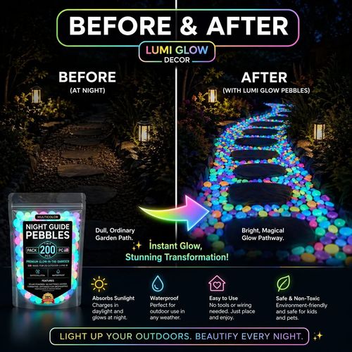 Colorful Glow-in-the-Dark Garden Stones