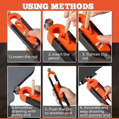 Irregular Contour Measuring Radian Ruler with Lock
