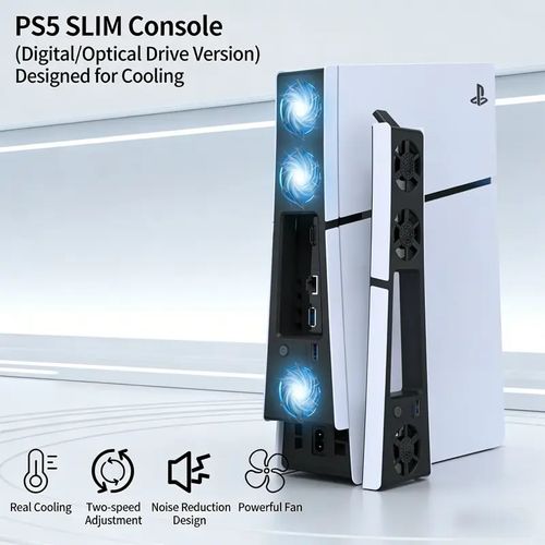PS5 Slim Cooling Fan with LED‑Light
