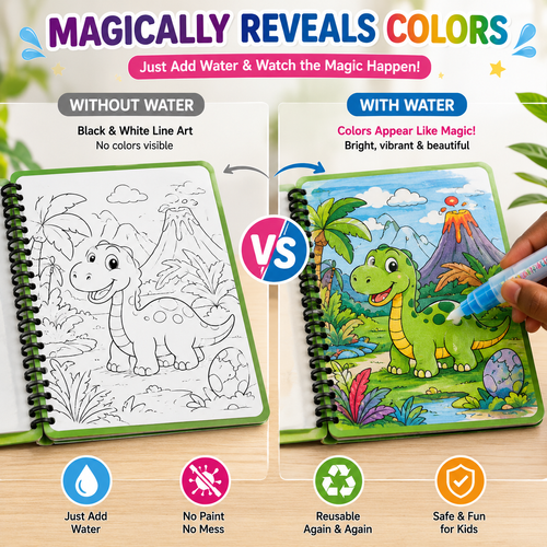 Mess-Free Magic Watercolor Book for Kids