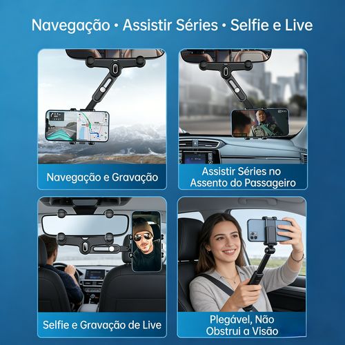 Espelho retrovisor com haste dobrável