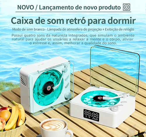 Caixa de Som Retrô Branca