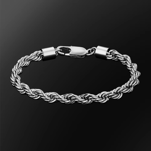 Hip Hop Hipster Accessories Fashion Stainless Steel Bracelets Statement 6mm Twist Chain Bracelet for Women Men