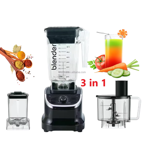 Commercial Electric Juicer Blender Grinder Big Capacity Table Structure Smoothie Maker Household Use Vetable Fruit Accessory（0.8L+2.5L）