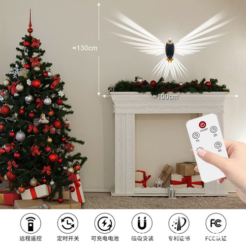 Eagle-style cool LED night light, warm color, wall-mounted bedroom light, suitable for Halloween, Christmas and daily use