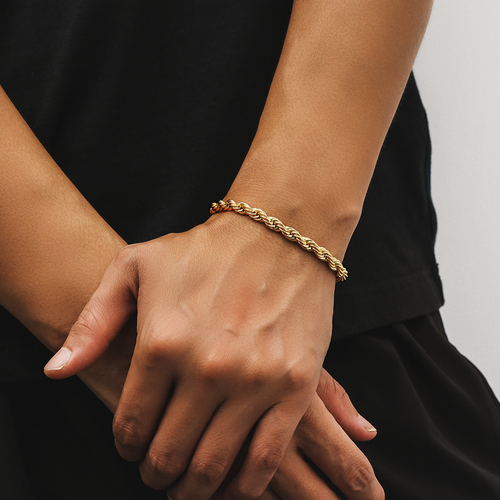 Hip Hop Hipster Accessories Fashion Stainless Steel Bracelets Statement 6mm Twist Chain Bracelet for Women Men