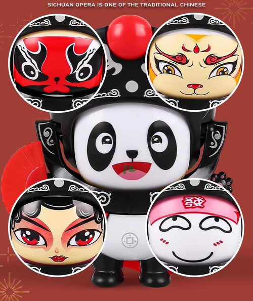 New hot selling face changing panda opera mask decompression toy (2 pieces)