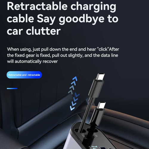Portable retractable car charger