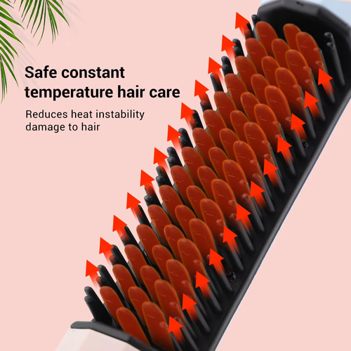 Wireless Hair Straightening Comb Rechargeable Straightener Curler Heat Curling Brush Straightener and Curler Brush Comb