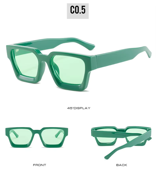 High Quality Square Black Sunglasses Shades Luxury Vintage Sun Glasses 2024 Men Women Chunky Fashion Trendy Shades LOGO Custom