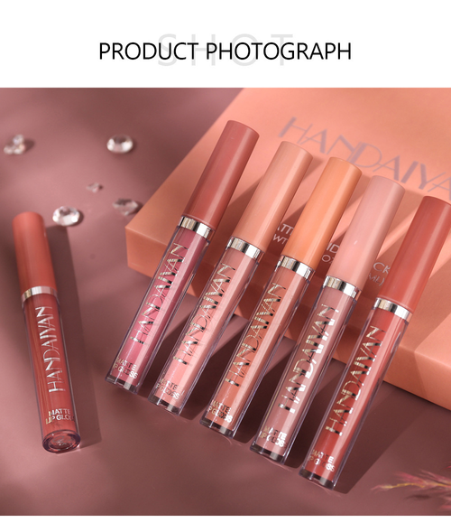 6-piece matte liquid long-lasting non-stick cup waterproof lip gloss