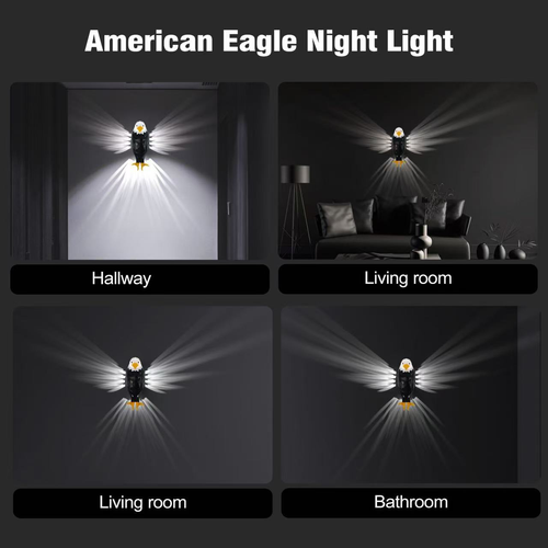 Eagle-style cool LED night light, warm color, wall-mounted bedroom light, suitable for Halloween, Christmas and daily use