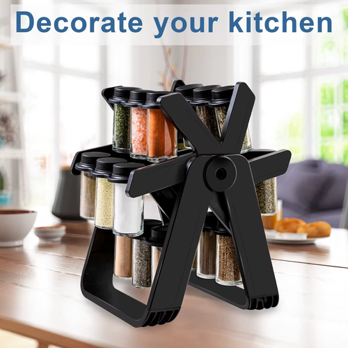 Ferris wheel rotating kitchen dedicated glass spice bottle storage rack