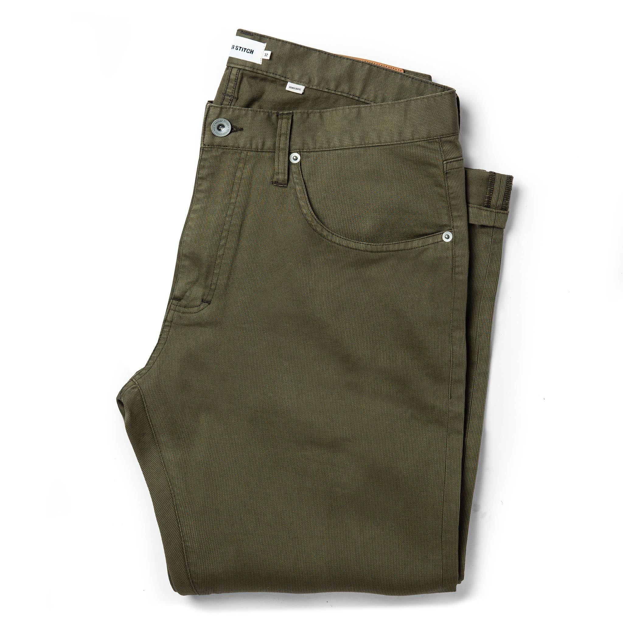 Avonw Democratic All Day Pant in Olive Bedford Cord