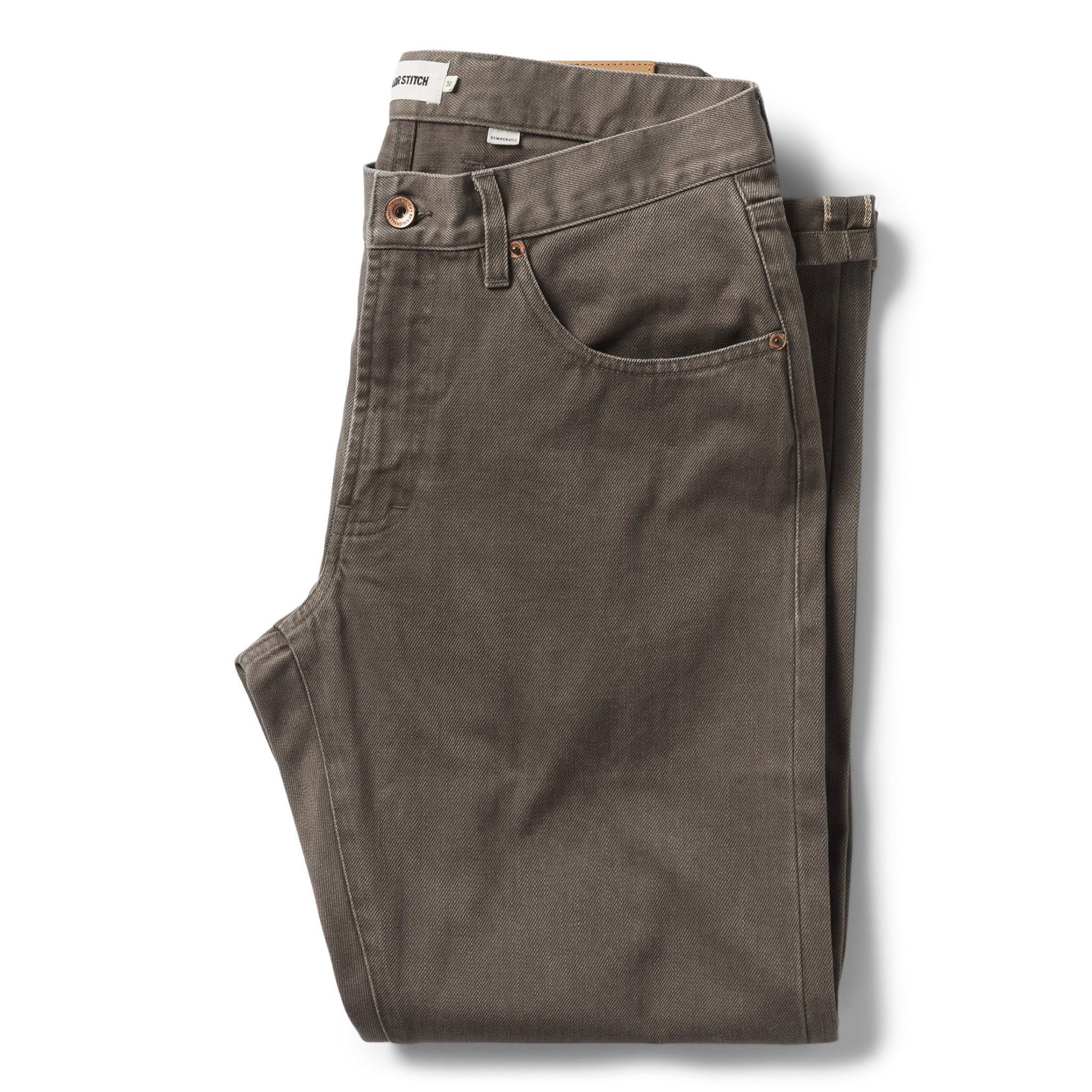 Avonw Democratic All Day Pant in Washed Walnut Selvage