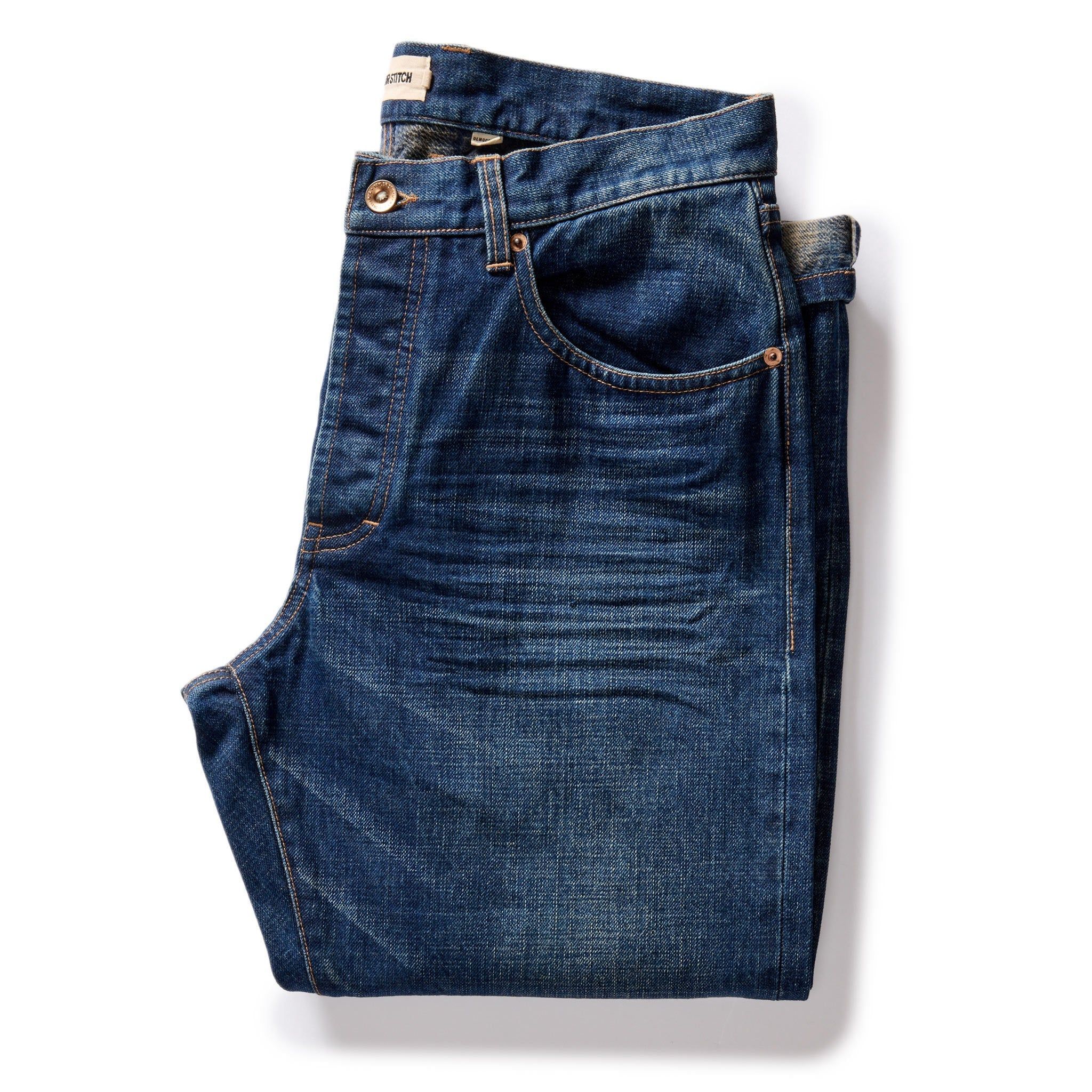 Avonw Democratic Brushed Back Jean in Collins Resin Wash Selvage Denim