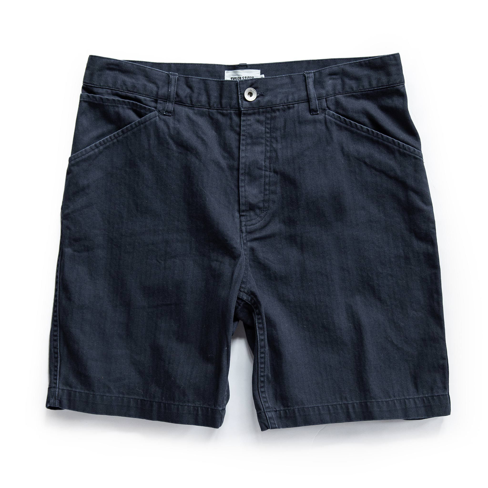 Avonw Camp Short in Navy Herringbone