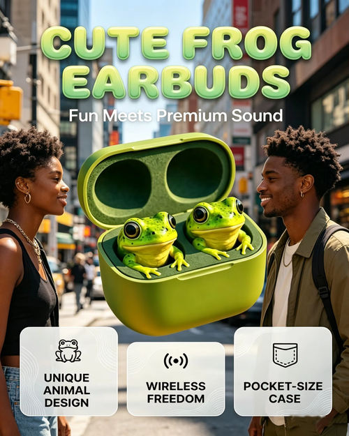 Unique Frog-Shaped Bluetooth Headphones