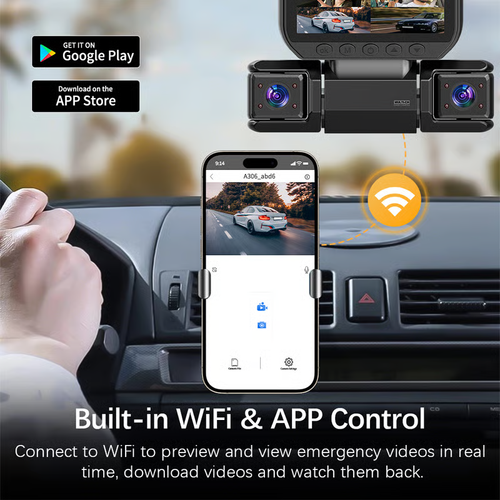 🔥360° Car DVR WiFi 4Channels Dash Cam Video Recorder