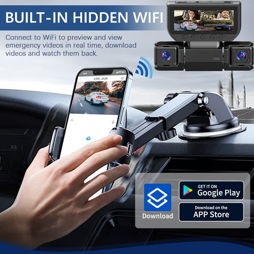 🔥360° Car DVR WiFi 4Channels Dash Cam Video Recorder