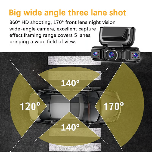 🔥360° Car DVR WiFi 4Channels Dash Cam Video Recorder