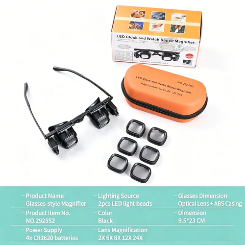 Head-Mounted Magnifier with LED Light