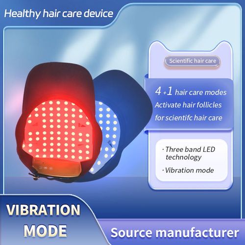 ✨ Red and blue light hair growth cap With Vibration Massage