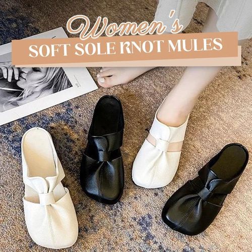 🔥Women's Soft Sole Knot Mules(US 6-6.5-EU 37 White)