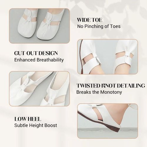 🔥Women's Soft Sole Knot Mules(US 6-6.5-EU 37 White)