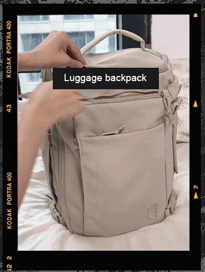 Box-style large-capacity luggage backpack(Color: Black)