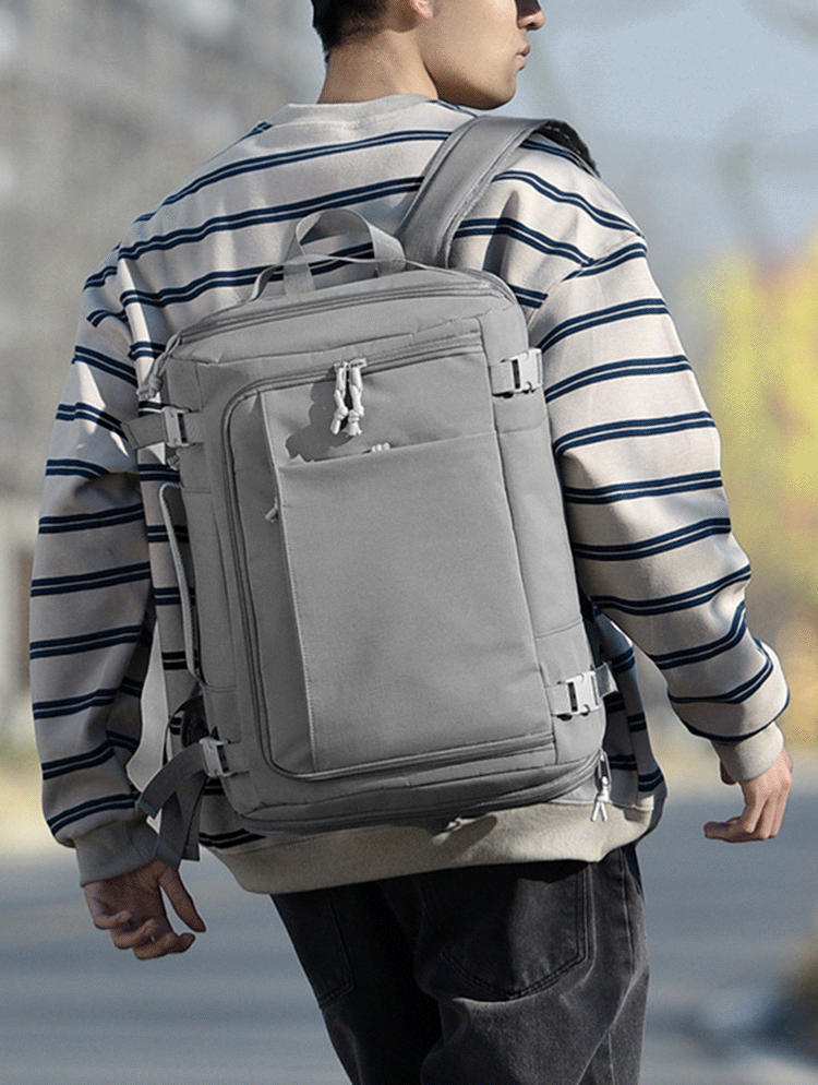 Box-style large-capacity luggage backpack(Color: Black)