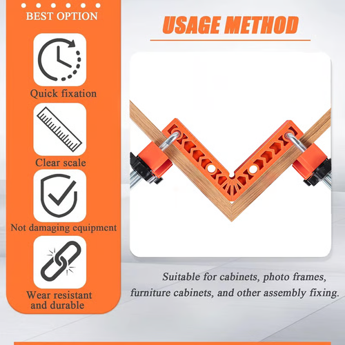 🔧90 Degree Corner Clamp & Positioning Square Set