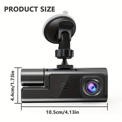 Dash Cam Front and Inside, HD 1080P Recording Car DVR Cam with 170° Wide Angle