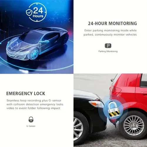 Dash Cam Front and Inside, HD 1080P Recording Car DVR Cam with 170° Wide Angle
