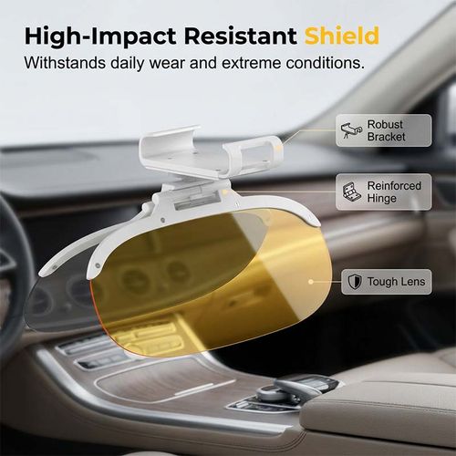 Anti-Glare Car Sun Visor Extender – Day & Night Dual Lens, 360° Rotatable ✨
