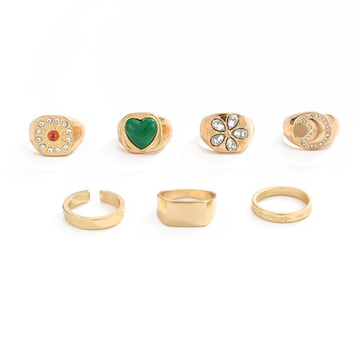 7Pcs Men's Gold Rings Set