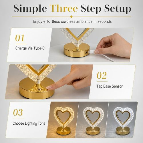 Rechargeable Touch Control Night Light 3 Color Stepless Dimmable Bedside Atmosphere Lamp for Bedroom Creative Birthday Gift