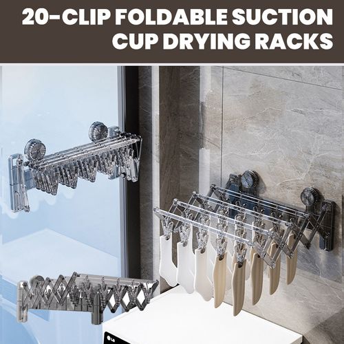 New style foldable suction cup sock drying rack