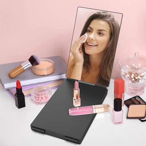 Retractable Adjustable Hanging LED Makeup Folding Tri-Fold Mirror