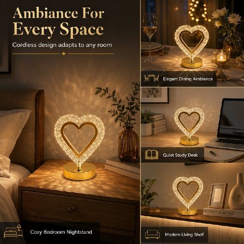 Rechargeable Touch Control Night Light 3 Color Stepless Dimmable Bedside Atmosphere Lamp for Bedroom Creative Birthday Gift